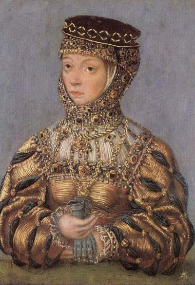 Lucas Cranach the Younger Miniature of Barbara Radziwill